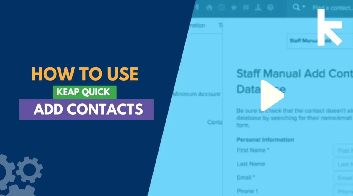 How To Use Infusionsoft Quick Add Forms To Easily Add Contacts