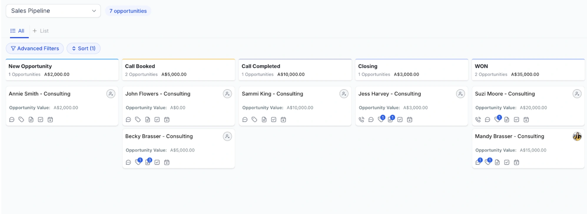 Kajabi vs HighLevel Sales Pipeline Example